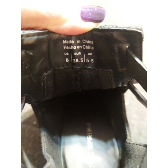 Women Ankle Boots Almond Toe Mid Heel Booties Chunky Block Zip Up Sz 8 M - Picture 12 of 12